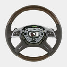12-14 Mercedes-Benz GL350 GL450 GL550 GL63 Lenkrad, braunes Eschenholz, braunes Leder, Teilenummer 166-460-18-03-8P18
