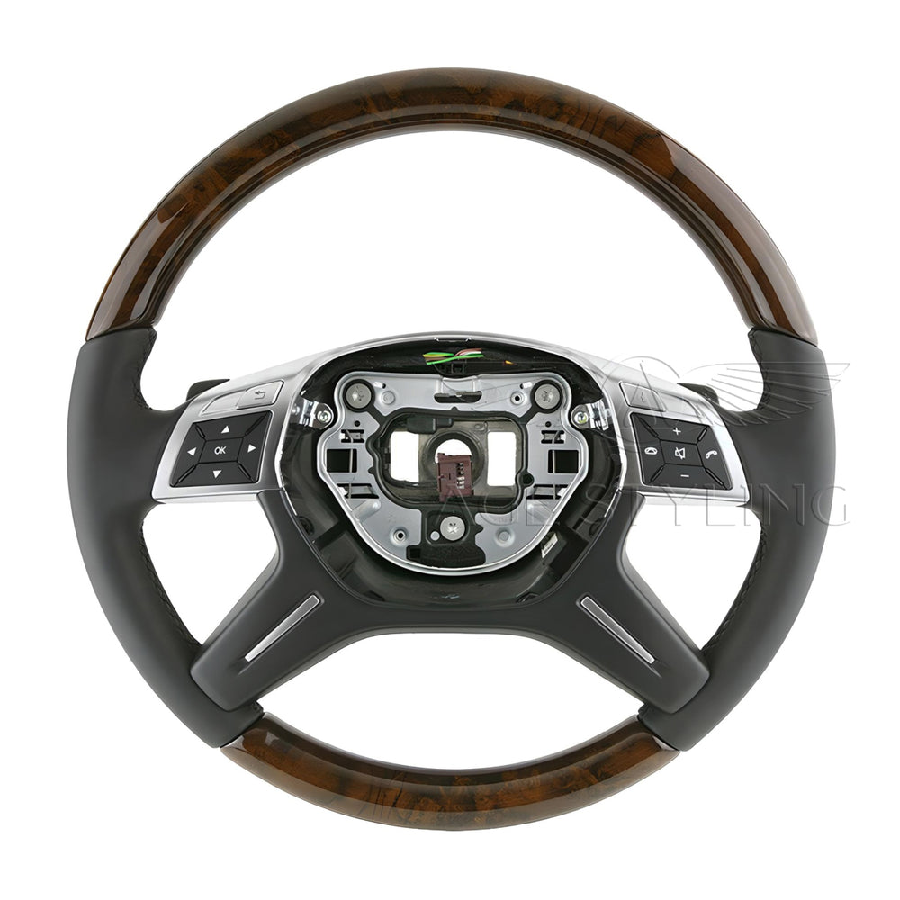 12-19 Mercedes-Benz GL350 GL450 GL550 ML250 ML350 ML400 GLS63 ML63 Walnut Wood Steering Wheel # 166-460-04-03-9E38