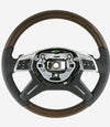 12-14 Mercedes-Benz GL350 GL450 GL550 GL63 ML350 ML550 Brown Ash Wood & Leather Steering Wheel # 166-460-17-03-9E38