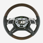 12-14 Mercedes-Benz GL350 GL450 GL550 GL63 ML350 ML550 Lenkrad aus braunem Eschenholz und Leder # 166-460-17-03-9E38