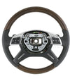 12-15 Mercedes-Benz GL350 GL450 GL550 GL63 AMG ML350 ML550 Wood & Leather Steering Wheel # 166-460-18-03-9E38