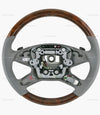 10-13 Mercedes-Benz E350 E400 E550 Walnut Wood Grey Leather Steering Wheel # 212-460-16-03-7K53