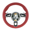 17-19 Porsche 911 Cayman Boxster PDK Bordeaux Red Leather Steering Wheel # 9P1-419-091-EI-OG6