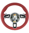 17-19 Porsche 911 Cayman Boxster PDK Bordeaux Red Leather Steering Wheel # 9P1-419-091-EI-OG6
