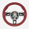 17-24 Porsche Cayman Boxster 911 PDK Bordeaux Red Leather Steering Wheel # 95B-419-091-AJ-OG6