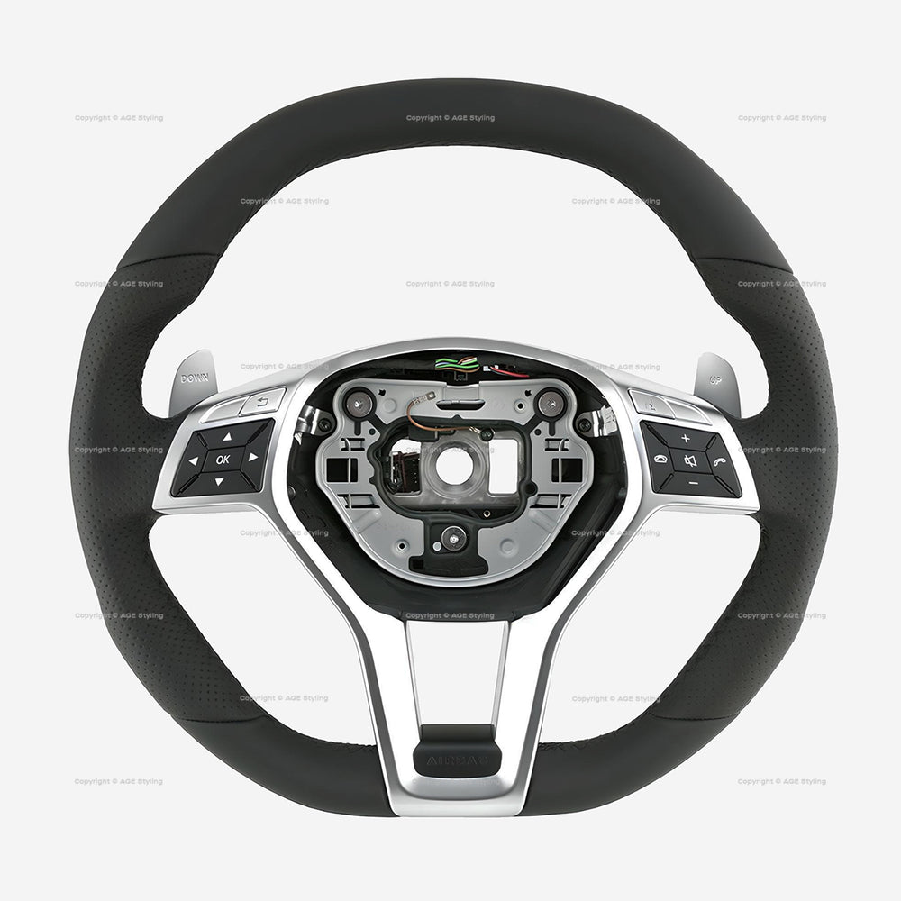 12-18 Mercedes-Benz E550 E63 C63 AMG Flat Bottom Steering Wheel # 172-460-51-03-9E38