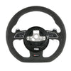 14-18 Audi RS6 Flat Bottom Suede Steering Wheel # 4G0-419-091-BM