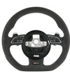 14-18 Audi RS6 Flat Bottom Suede Steering Wheel # 4G0-419-091-BM