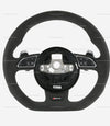 14-18 Audi RS6 Flat Bottom Suede Steering Wheel # 4G0-419-091-BM