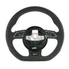 14-18 Audi RS7 Quattro Flat bottom Suede Steering Wheel # 4G8-419-091-AC-NOQ