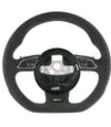 14-18 Audi RS7 Quattro Flat bottom Suede Steering Wheel # 4G8-419-091-AC-NOQ