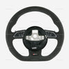 14-18 Audi RS7 Quattro Flat bottom Suede Steering Wheel # 4G8-419-091-AC-NOQ