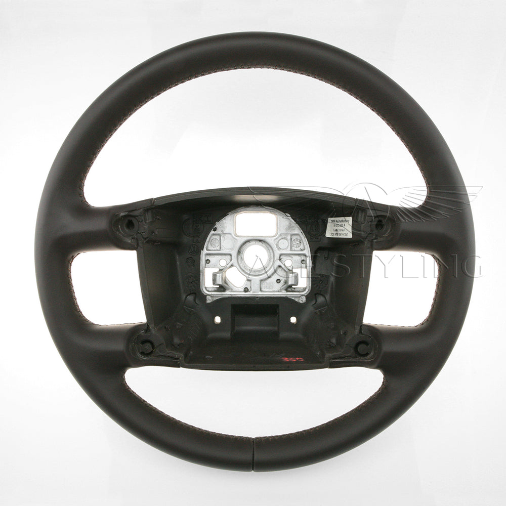 04-10 Volkswagen Touareg Phaeton Brown Leather Steering Wheel # 3D0-419-091-S-2N1