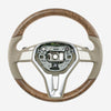 13-14 Mercedes-Benz CLS350 CLS550 Poplar Wood Beige Leather Steering Wheel # 218-460-07-03-8P64