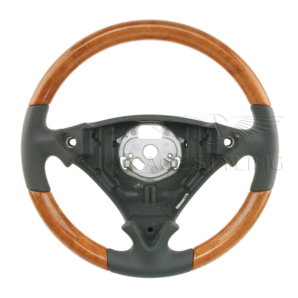 03-10 Porsche Cayenne Olive Wood Stone Green Leather Steering Wheel # 7L5-419-091-M-6P1