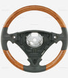 03-10 Porsche Cayenne Olive Wood Grey Leather Steering Wheel # 7L5-419-091-M-6P1