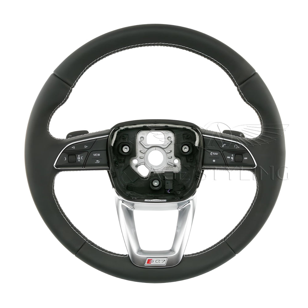 17-20 Audi Q7 SQ7 Steering Wheel w Multimedia & Gear Shift Paddles # 4M0-419-091-R-PPQ