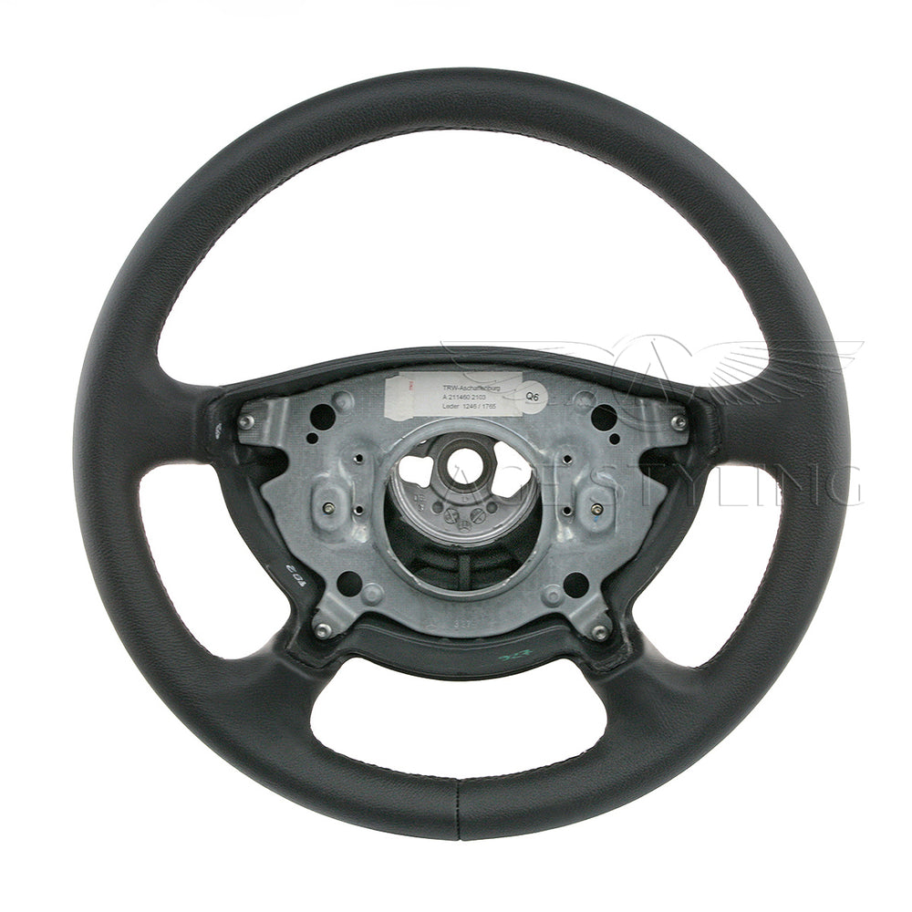03-06 Mercedes-Benz E320 E550 E63 AMG Steering Wheel Black Leather # 211-460-21-03-9C29