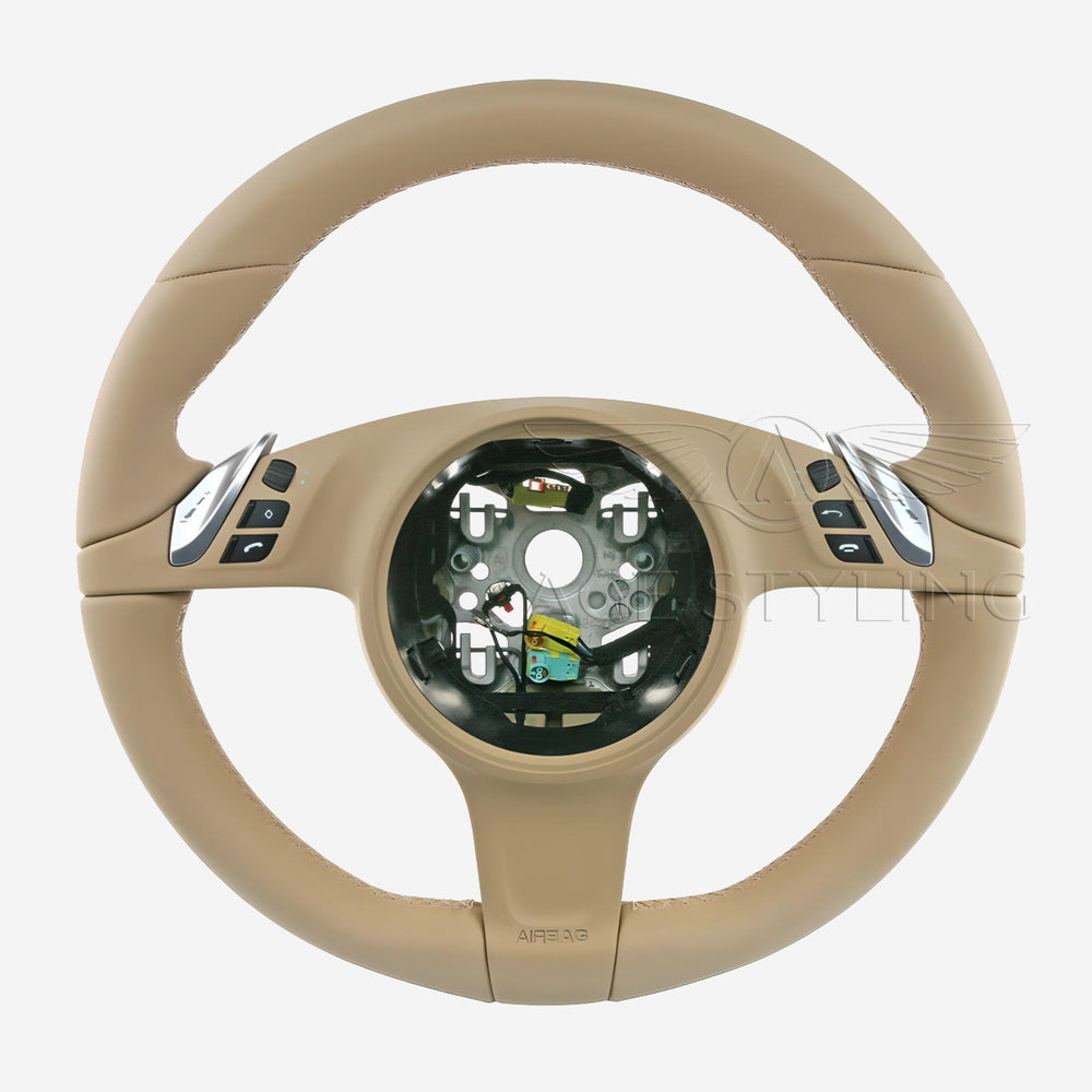 10-15 Porsche Cayenne Panamera Luxor Leather Steering Wheel # 7PP-419-091-CK-9J9