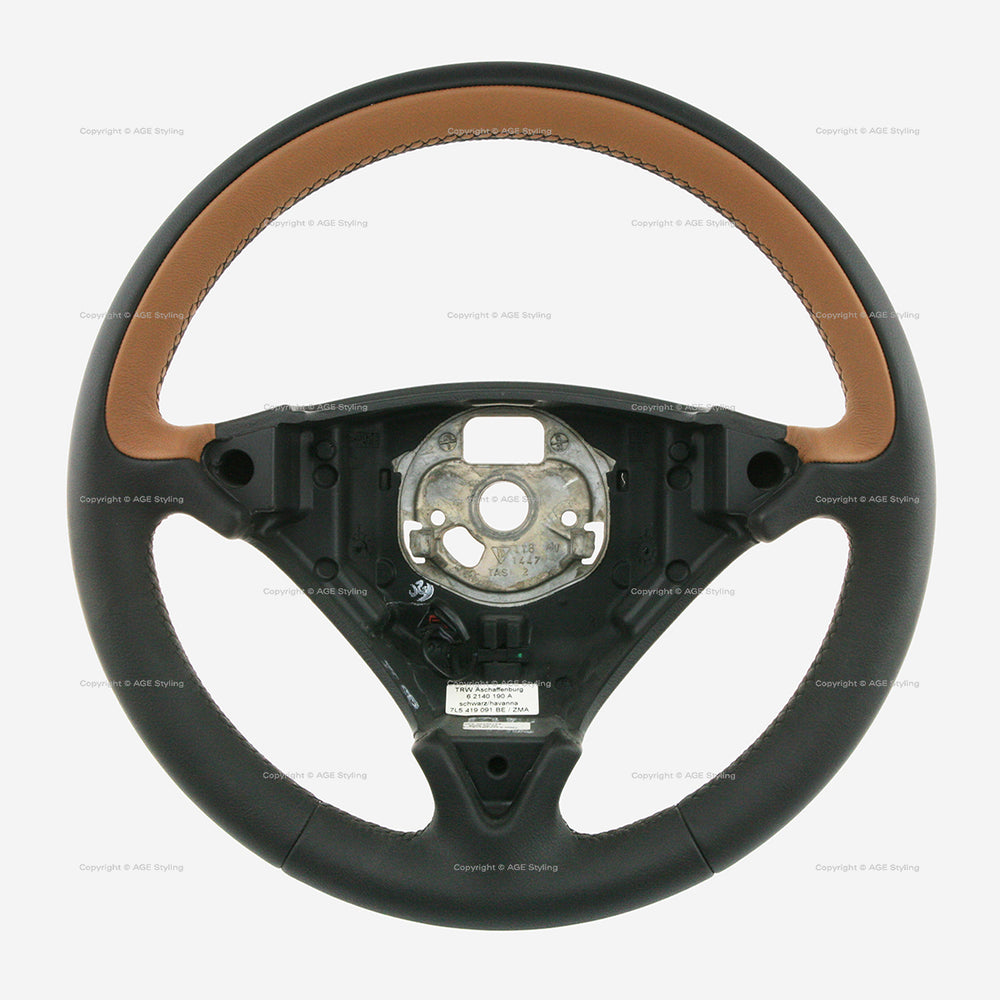 03-10 Porsche Cayenne I Bicolor Leather Steering Wheel # 7L5-419-091-BE-ZMA