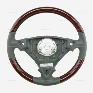 03-10 Porsche Cayenne Walnut Wood Stone Gray Leather Steering Wheel # 7L5-419-091-L-PBB