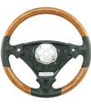 03-10 Porsche Cayenne I Olive Wood Palm Green Leather Steering Wheel # 7L5-419-091-M-PBG