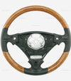 03-10 Porsche Cayenne I Olive Wood Palm Green Leather Steering Wheel # 7L5-419-091-M-PBG