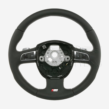 08-11 Audi S5 Leather Steering Wheel Silver Stitching # 8T0-419-091-D-YFH