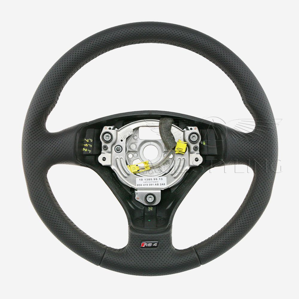 01-02 Audi RS4 B5 Quattro GmbH Punched Leather Steering Wheel # 8D0-419-091-AB-2A8