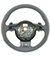 11-16 Audi A8 S8 Gray Leather Steering Wheel Heated # 4H0-419-091-AL-IWM
