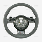 11-16 Audi A8 S8 Gray Leather Steering Wheel Heated # 4H0-419-091-AL-IWM