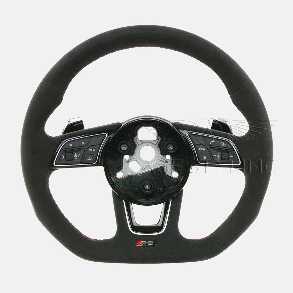 19-21 Audi RS5 Flat Bottom Suede Steering Wheel # 8W0-419-091-EF-NTW