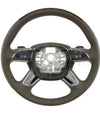 11-18 Audi A8 S8 Walnut Wood Moor Brown Leather Steering Wheel # 4H0-419-091-BA-INX