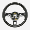 17-24 Porsche Cayman Boxster 911  Carbon Fiber Black Leather Steering Wheel # 9P1-419-091-EC-A34