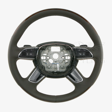 11-18 Audi A8 S8 Walnut Wood Brown Leather Steering Wheel # 4H0-419-091-AD-FIY