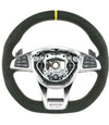 17-19 Mercedes-Benz GLC43 GLC63 C63 AMG Suede Yellow Top Steering Wheel # 253-460-78-00-1C86