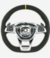 17-19 Mercedes-Benz GLC43 GLC63 C63 AMG Suede Yellow Top Steering Wheel # 253-460-78-00-1C86