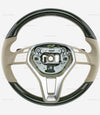 13-14 Mercedes-Benz CLS550 Ash Wood Beige Leather Steering Wheel # 218-460-26-18-8P64