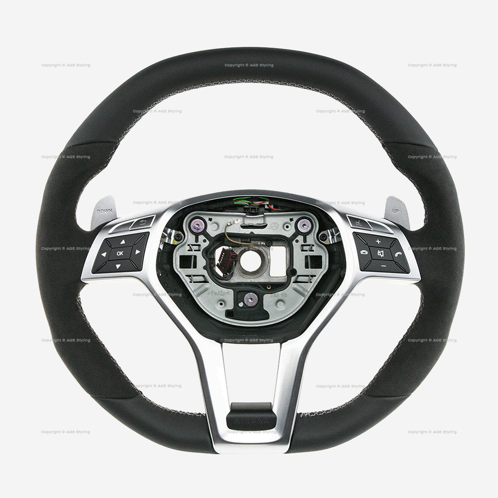 12-18 Mercedes-Benz CLS63 E63 AMG Suede & Leather Steering Wheel # 212-460-44-03-7E80