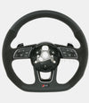 Flat bottom style RS steering wheel equipped with extended gear shift paddles &amp; multimedia controls