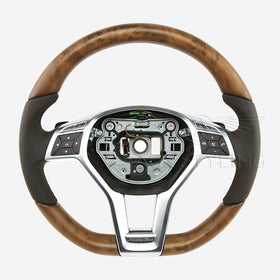 13-16 Mercedes-Benz SL400 SL550 Poplar Wood Espresso Brown Steering Wheel # 231-460-25-03-8R01