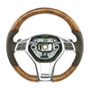 13-16 Mercedes-Benz SL400 SL550 Poplar Wood Brown Leather Steering Wheel # 231-460-21-03-8R01