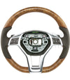 13-16 Mercedes-Benz SL400 SL550 Poplar Wood Brown Leather Steering Wheel # 231-460-21-03-8R01