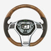 13-16 Mercedes-Benz SL400 SL550 Poplar Wood Brown Leather Steering Wheel # 231-460-21-03-8R01