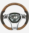 13-16 Mercedes-Benz SL400 SL550 Poplar Wood Brown Leather Steering Wheel # 231-460-21-03-8R01