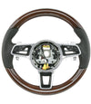 17-19 Porsche 911 Cayman Boxster Mahogany Wood Steering Wheel # 9P1-419-091-EL-A34