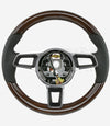 17-24 Porsche Cayman Boxster Yachting Mahogany Wood Black Leather Steering Wheel # 9P1-419-091-EE-A34