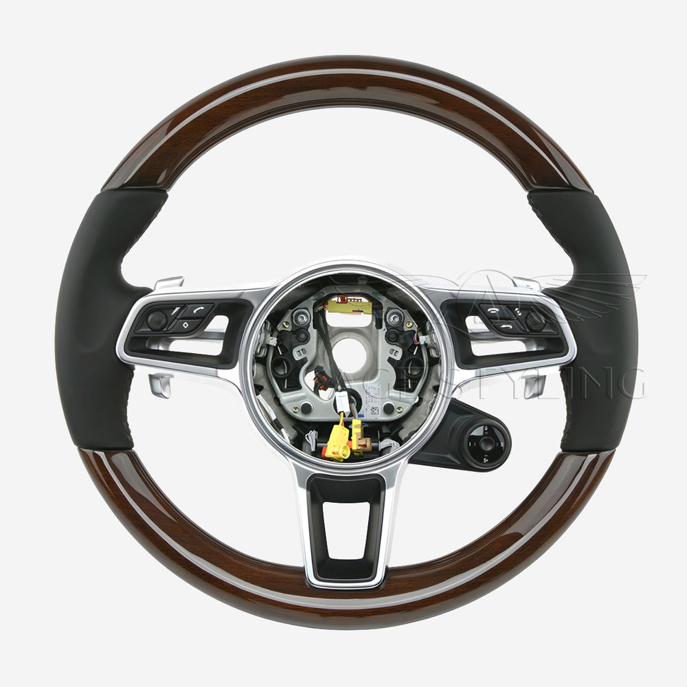 17-24 Porsche Cayman Boxster Yachting Mahogany Wood Steering Wheel # 9P1-419-091-ME-A34