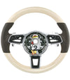 15-20 Porsche Macan White Limed Oak Wood Steering Wheel # 95B-044-400-00-6H6