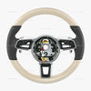 15-20 Porsche Macan White Limed Oak Wood & Leather Steering Wheel # 95B-044-400-00-A34